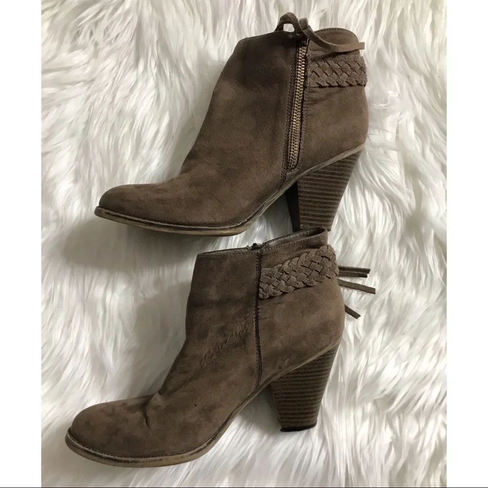 MIA Distressed Tassel Suede Braided Bootie - Picture 4 of 8